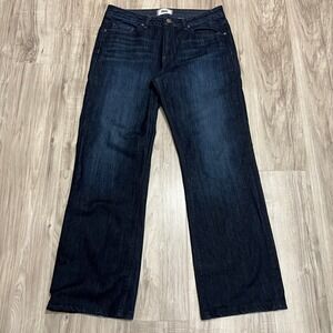 PAIGE Men's Straight Leg Jeans Size 33 Dark Wash Blue Made In USA